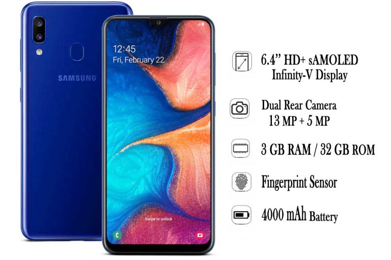 samsung galaxy a20 dimensions