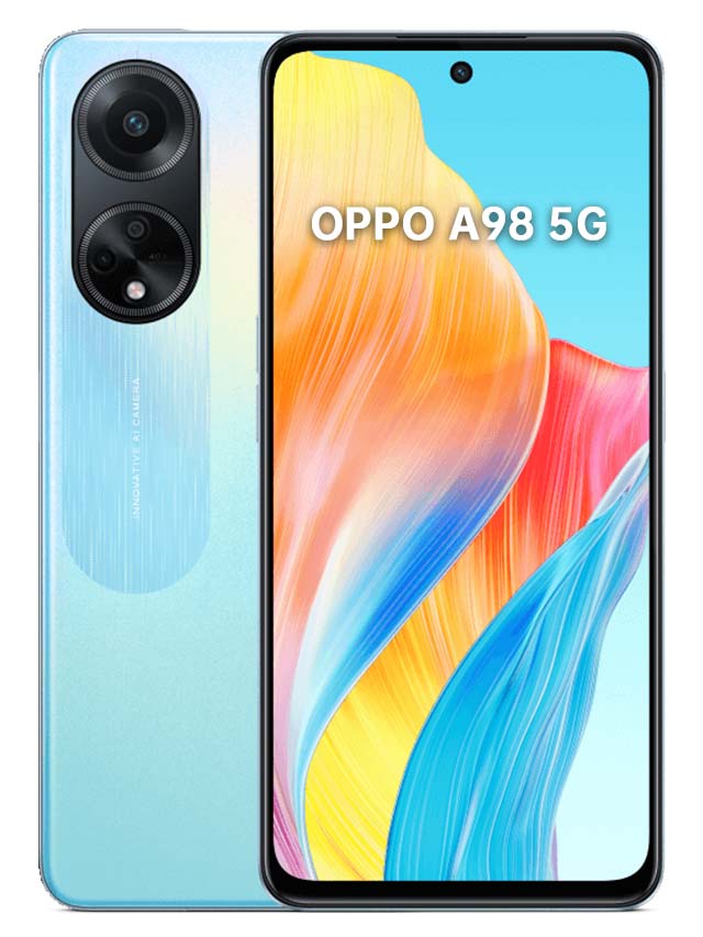 Oppo A98 5G Dual Sim Mobile Phone, 6.72 FHD+ LTPS LCD Display, 8GB RAM,  256GB Storage, Snapdragon 695 Chipset, Adreno 619 GPU, 5000mAh Battery,  ColorOS 13.1, Dreamy Blue